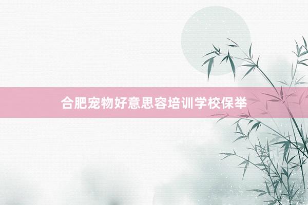 合肥宠物好意思容培训学校保举